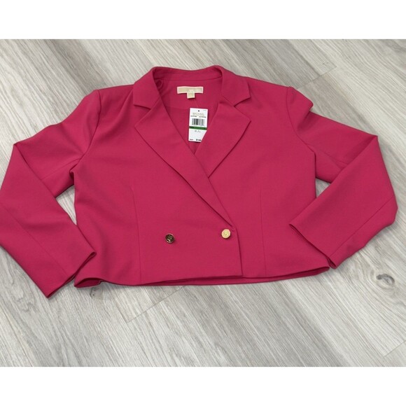 MICHAEL Michael Kors Jackets & Blazers - MICHAEL Michael Kors Women's Blazer Pink Cropped Double Breasted NWT  Size Large